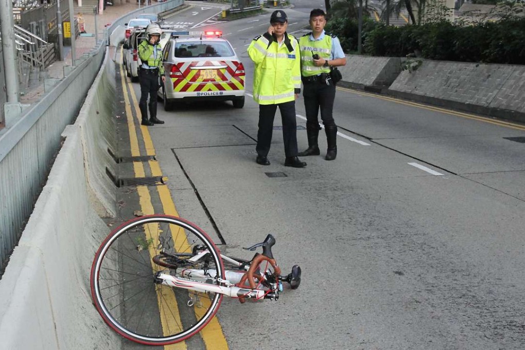 The cyclist was taken to hospital in a critical condition on Wednesday. Photo: SCMP
