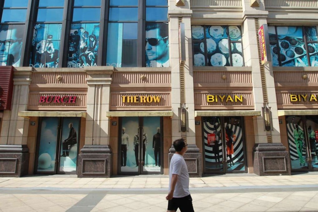 Shops for rent along Golden Street in Yixing, Jiangsu province. Photo: Simon Song