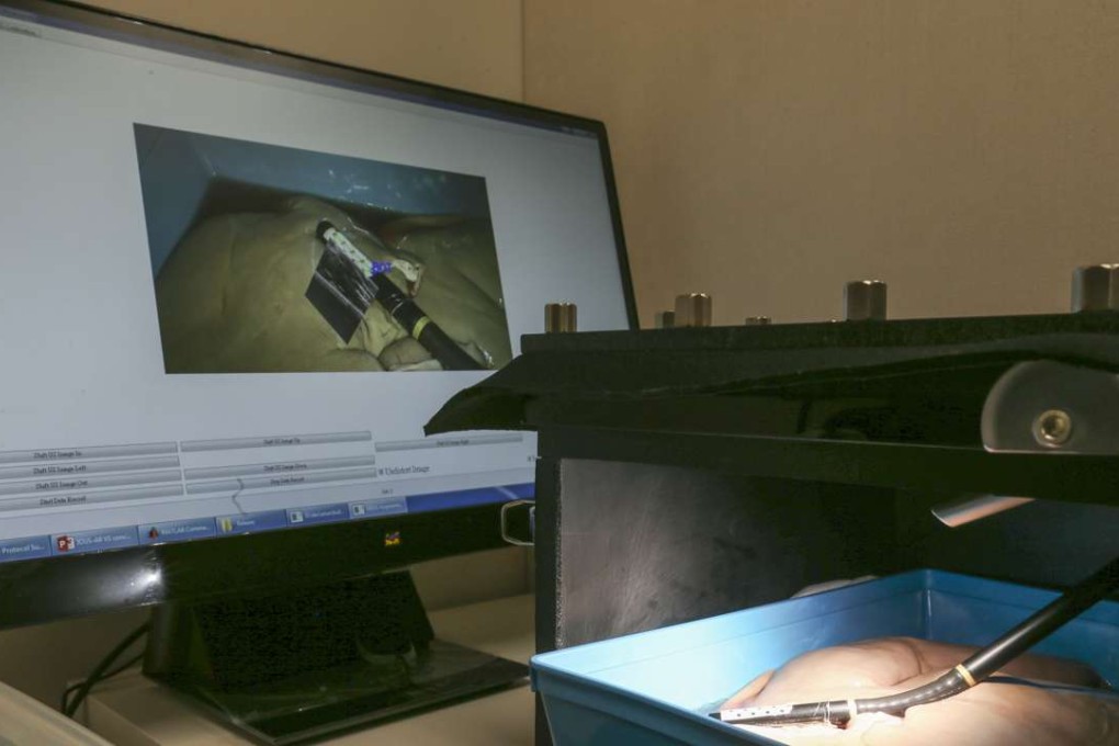 A computer screen shows combined real-time images from diagnostic probes during minimally invasive surgery. The technology was spearheaded by Catherine Chan. Photos: K.Y. Cheng