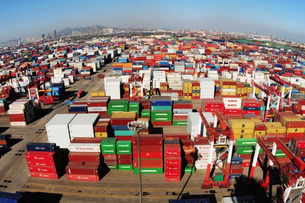 A container terminal at a port in Qingdao, Shandong province. China is keen to maintain open markets for its goods as its economy slows. Photo: Xinhua