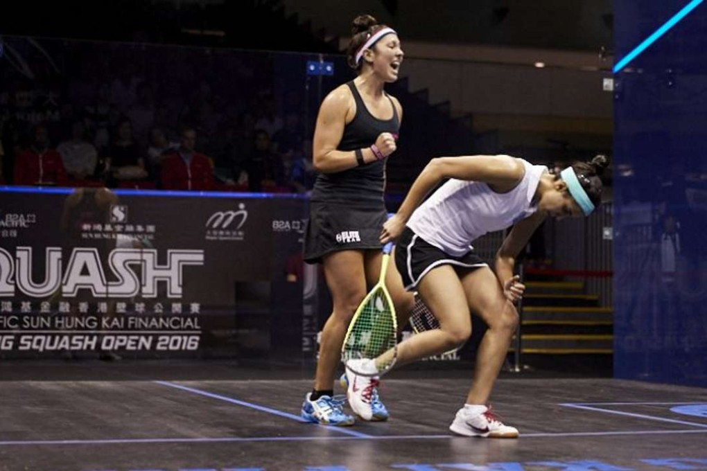 American Amanda Sobhy will face Egypt’s Nouran Gohar in the final on Sunday. Photo: hksquashopen.com