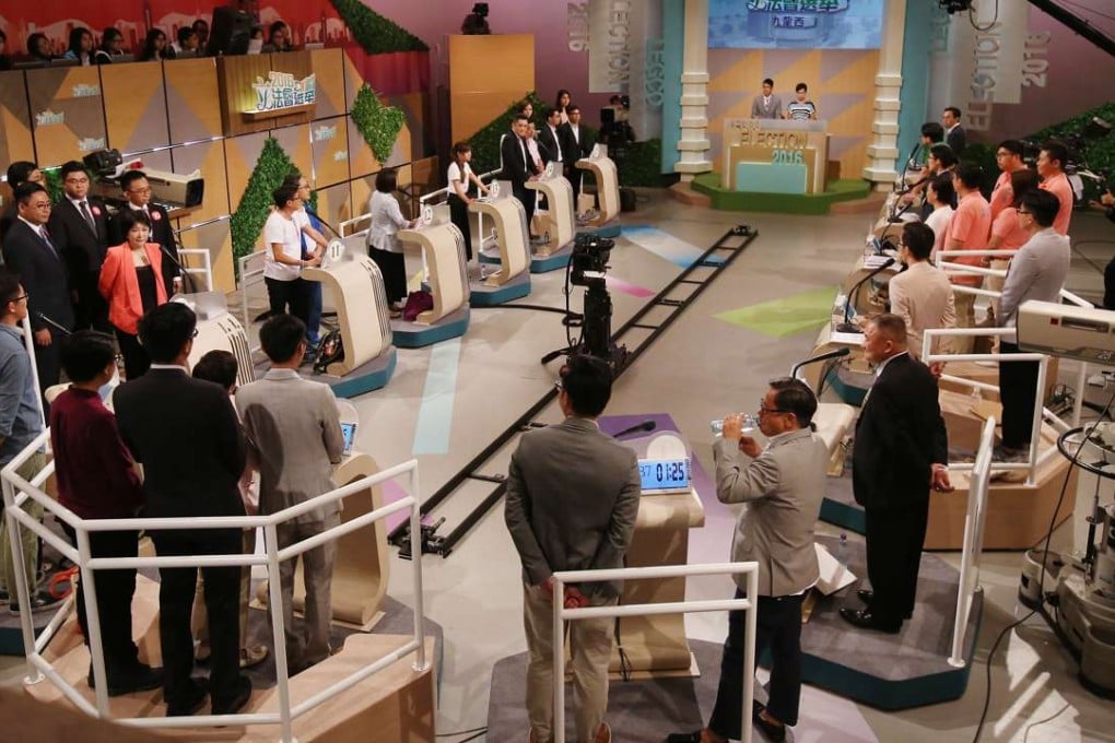 Kowloon West candidates take part in an RTHK election forum. Photo: Nora Tam