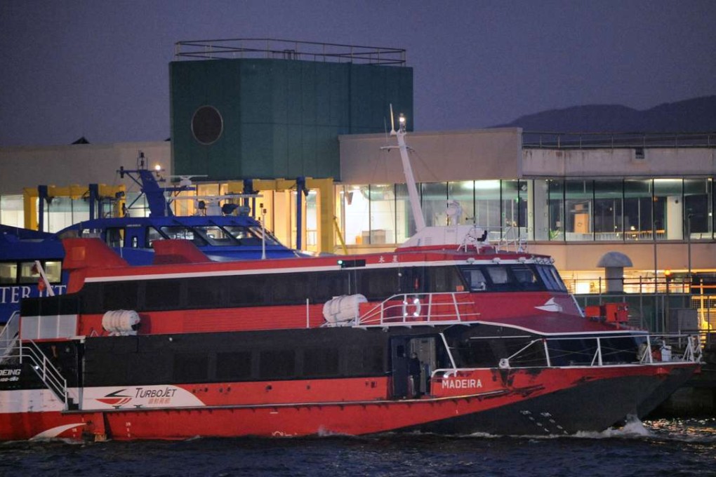 Nearly 300 people were stranded for two hours on a high-speed ferry returning from Macau after it collided with a fishing boat near Lantau in poor weather late on Saturday night. Photo: SCMP Pictures