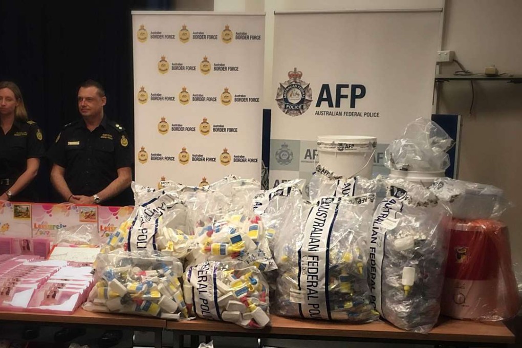 Seized liquid methamphetamine, or Ice, in Sydney, Australia, on Feb 15, 2016in February this year. Photo: Xinhua