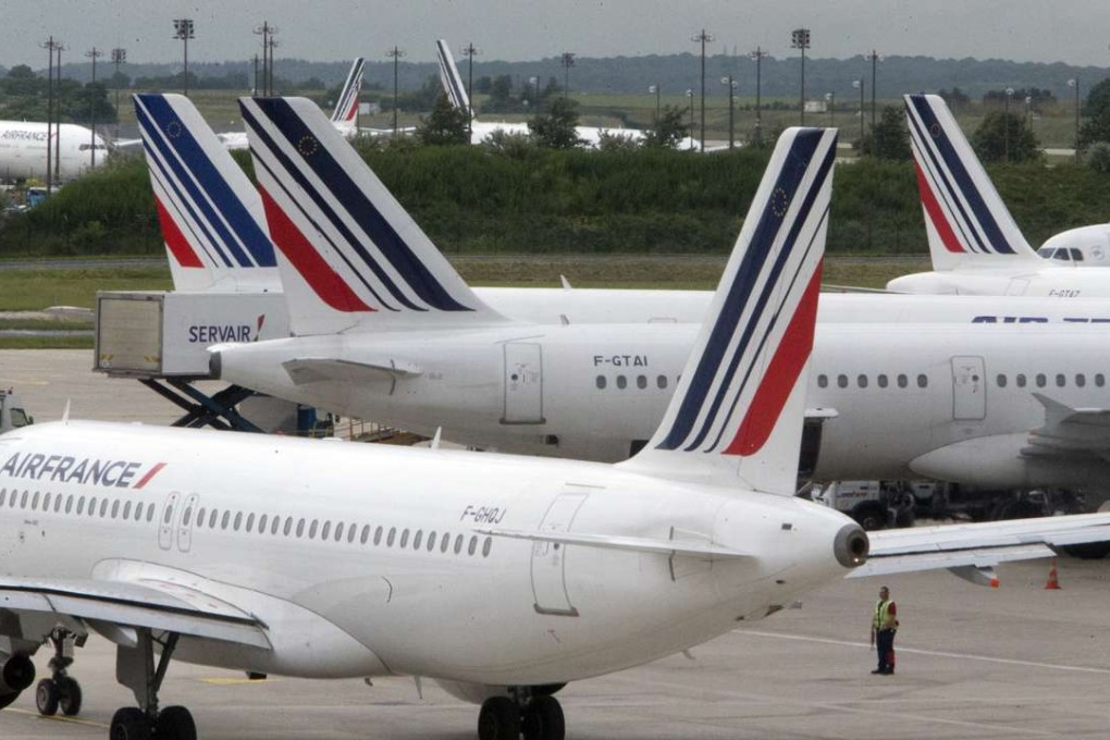 Air France planes parked on the tarmac at Roissy Charles de Gaulle airport near Paris, France,. Photo: AP