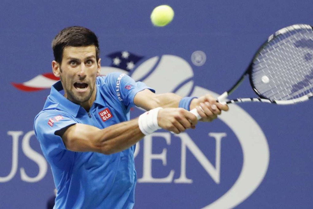 Novak Djokovic struggled with upper arm pain in his win over Jerzy Janowicz of Poland in the first round. Photo: Kyodo