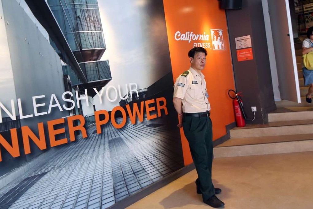 A person arrives to collect her belongings at California Fitness in Tuen Mun.Photo: David Wong