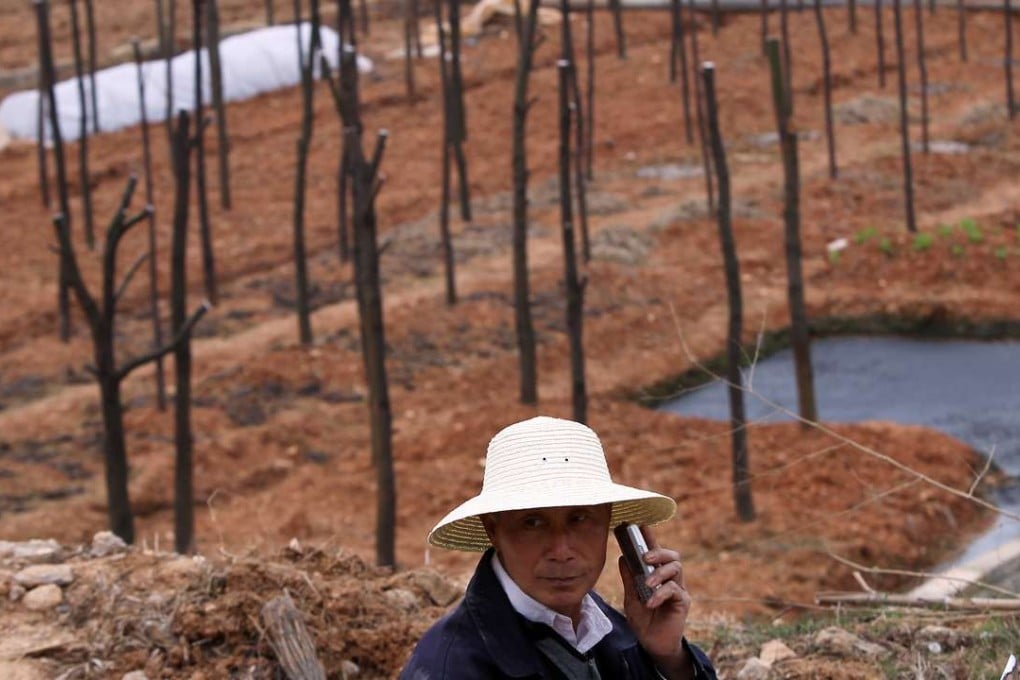 A Hunan farmer makes a call on his smartphone. Patrick Low says the WTO must ensure that the available information and burgeoning platforms for conducting business are expanded to offer opportunities for businesses across the globe. Photo: Simon Song