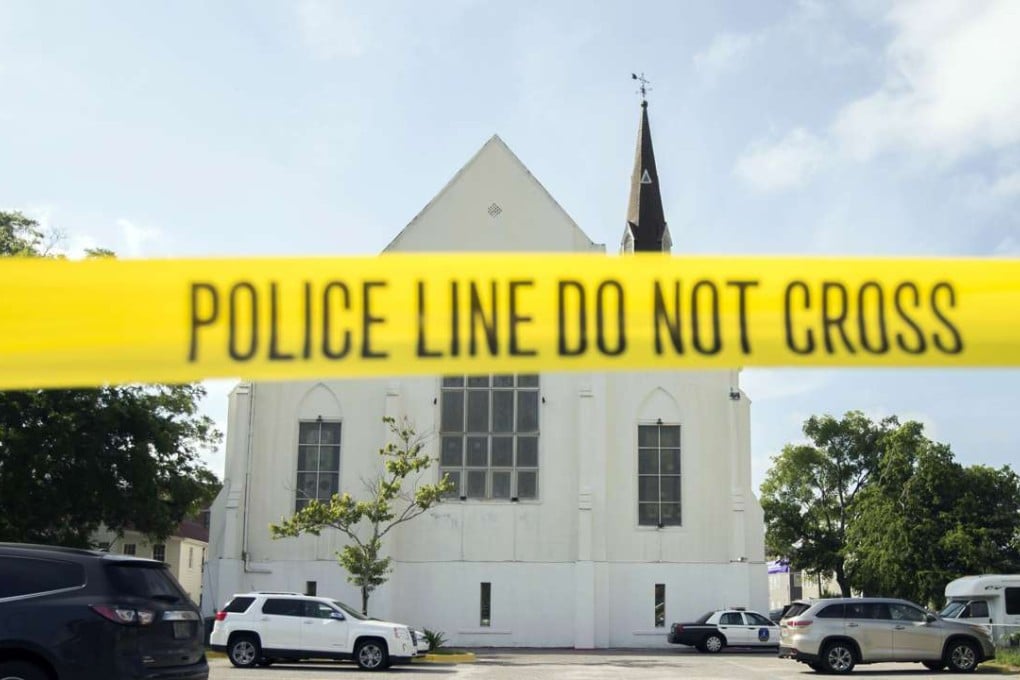 In this June 19, 2015 file photo, police tape surrounds the AME Emanuel Church in Charleston, South Carolina, where nine black worshippers were shot dead. Photo: AP