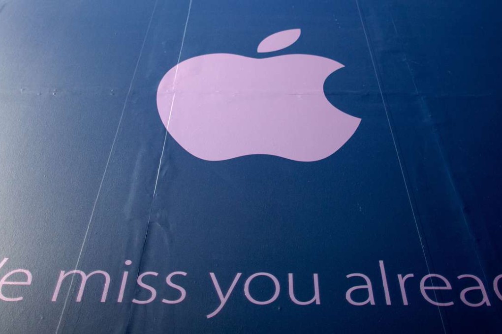 The Apple logo is on a shop in London as a dispute broke out between the US and the EU over the tax bill owed by the world’s biggest company. Photo: Bloomberg