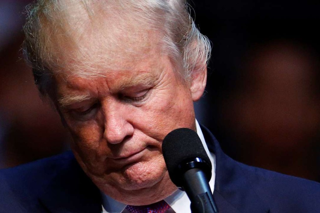 Republican presidential nominee Donald Trump speaks during a campaign rally in Everett. Photo: Reuters