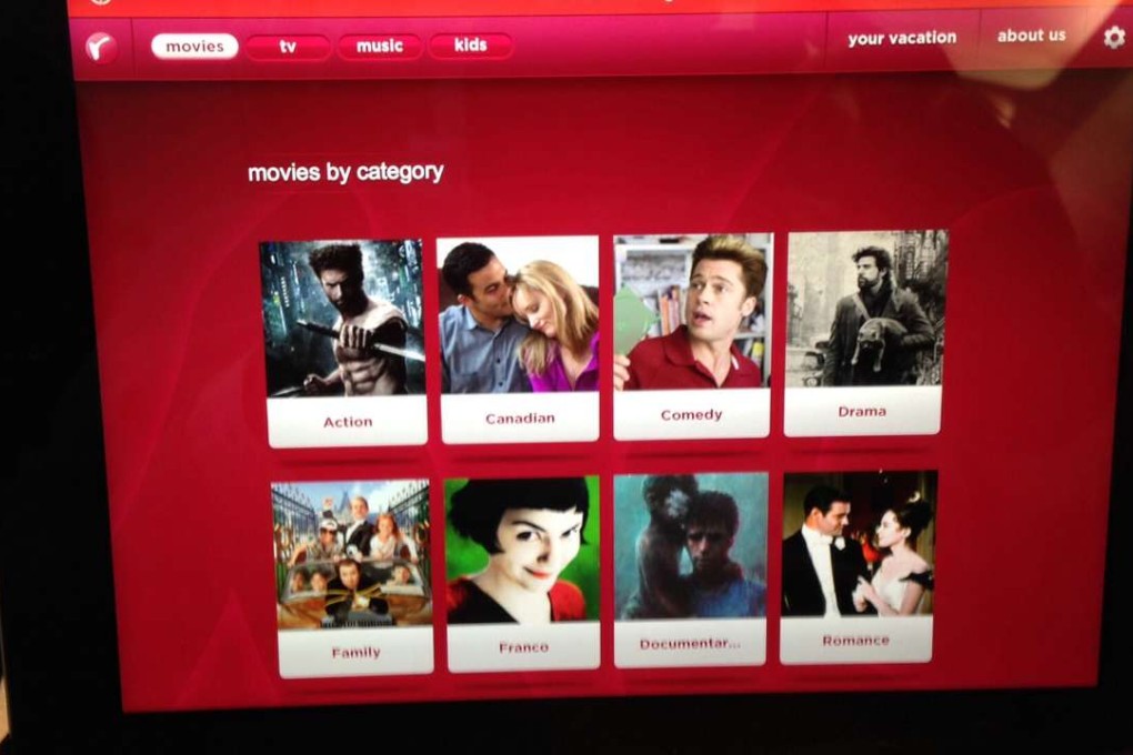 Air Canada rouge entertainment using an iPad.