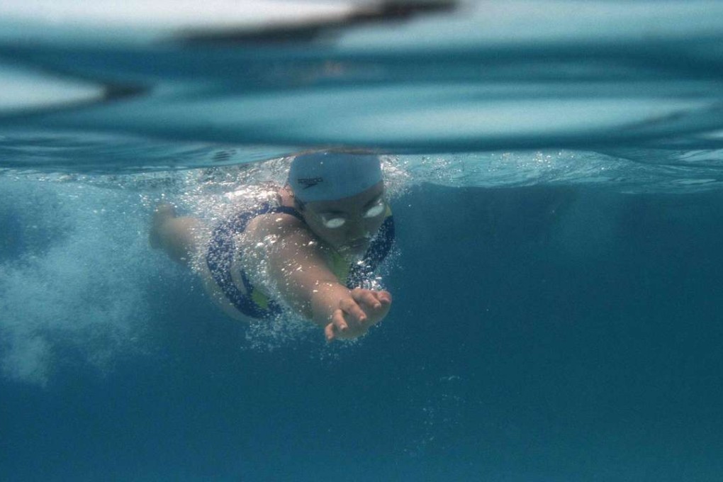 The Marlin device can be used in a swimming pool where it will tell the swimmer their times for each lap. Photo: AFP