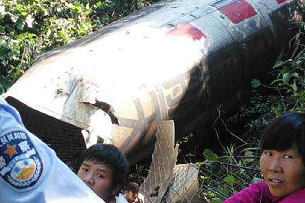 A screenshot from a since-deleted post on an official account shows police in Shanyang county, Shaanxi province, recovering debris of a rocket on Thursday. Photo SCMP Pictures