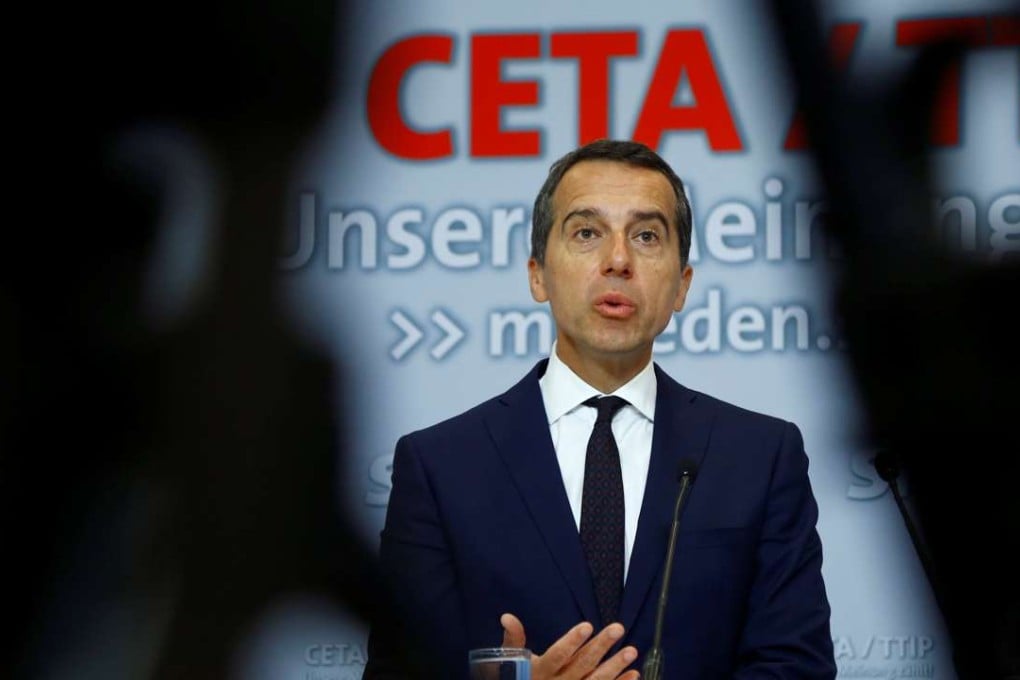 Austrian Chancellor Christian Kern addresses a news conference in Vienna on September 2. Photo: Reuters