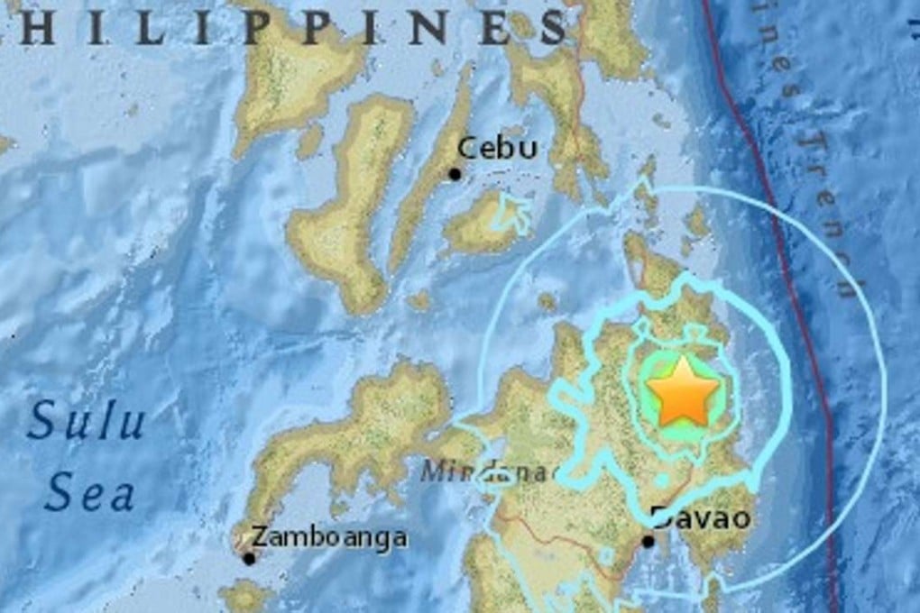 The quake struck about 10:38 a.m. local time and some 6 kilometres northeast of La Paz township in Mindanao. Photo: USGS