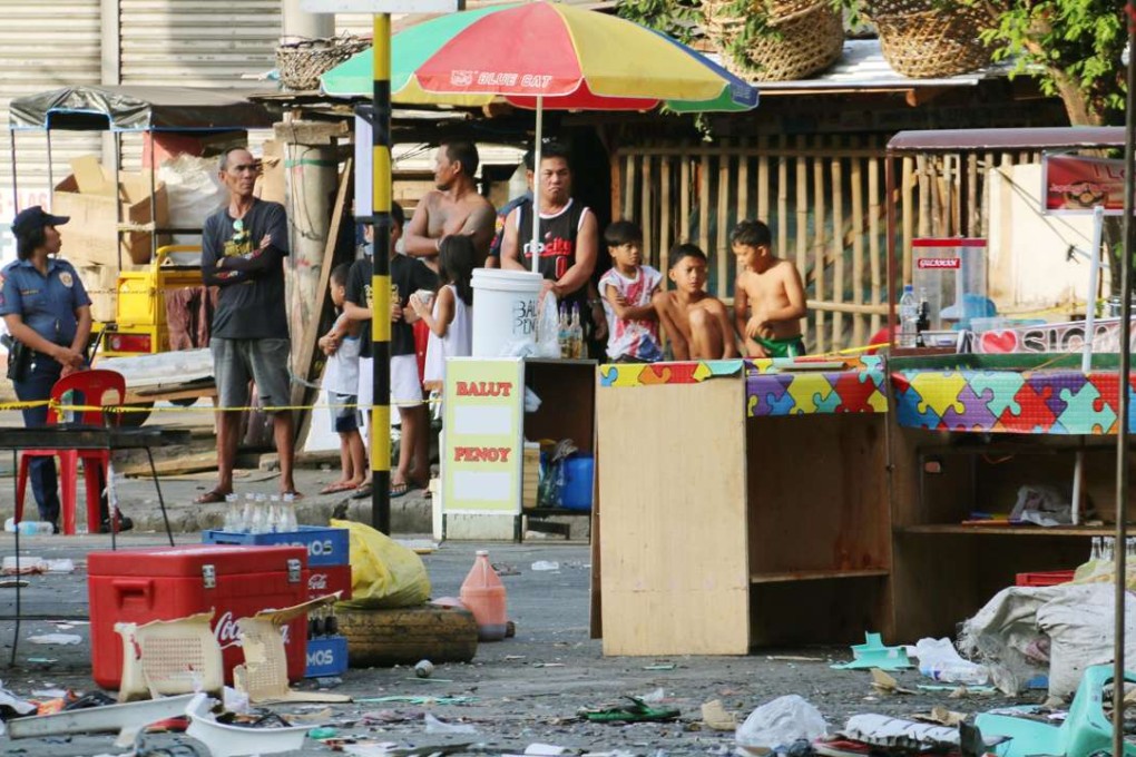 Southern Philippine city of Davao, where an explosion in a packed night market the previous day killed 14 people and injured 67. Photo: Kyodo