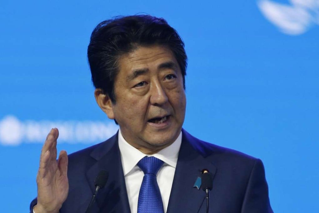 Japan’s Prime Minister Shinzo Abe said before leaving for the two-day G20 summit in Hangzhou that rules-based order is vital for peace and prosperity in Asia. Photo: EPA