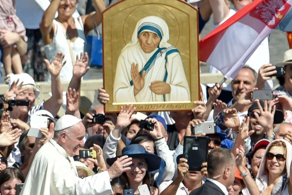 Pope Francis leaves after holy mass and the canonisation of Mother Teresa of Calcutta at Saint Peter’s Square in the Vatican on September 4. Photo: AFP