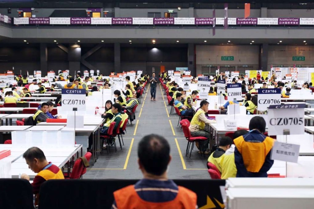 The 2016 Legislative Council General Election Central Counting Station at the AsiaWorld-Expo.Photo: Felix Wong