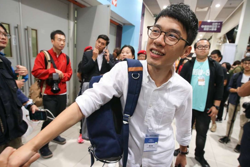 Key Occupy protester and head of Demosisto political party, Nathan Law Kwun-chung was elected to become Hong Kong’s youngest ever lawmaker. Photo: Felix Wong