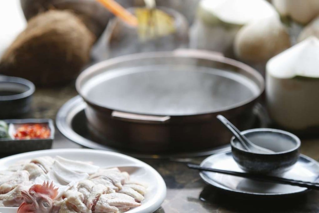 Coconut chicken hot pot at Coco Kitchen. Photo: Chen Xiaomei