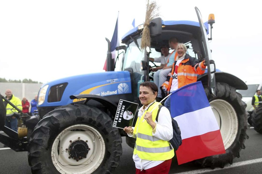 Farmers and others take part in Monday’s protest demanding the closure of the so-called Jungle migrant camp in Calais, France. Photo: Reuters