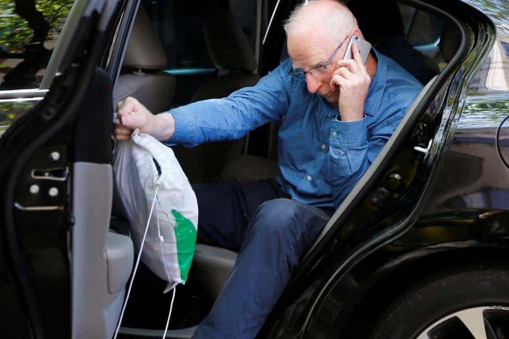 Patrick Hickey arrives at a residential building after leaving the Bangu Jails Complex in Brazil. Photo: Reuters