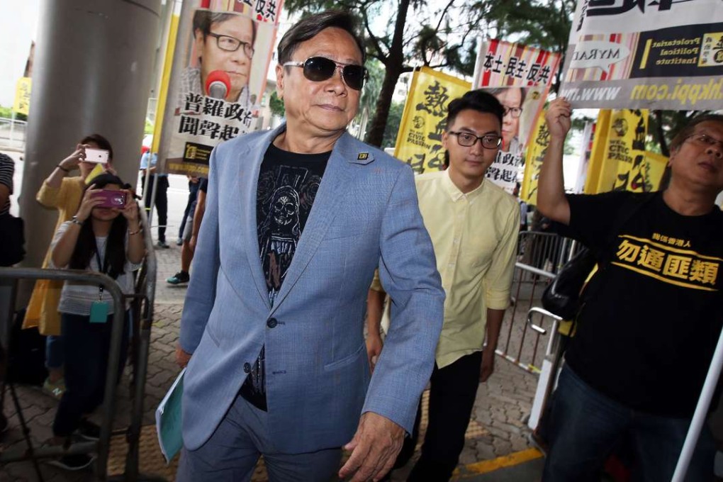 Wong Yuk-man argued his case was one of selective prosecution as many lawmakers have thrown objects at senior government officials, but he was the first to be prosecuted. appears at Eastern Court in Sai Wan Ho. 07SEP16 SCMP/Photo: Dickson Lee