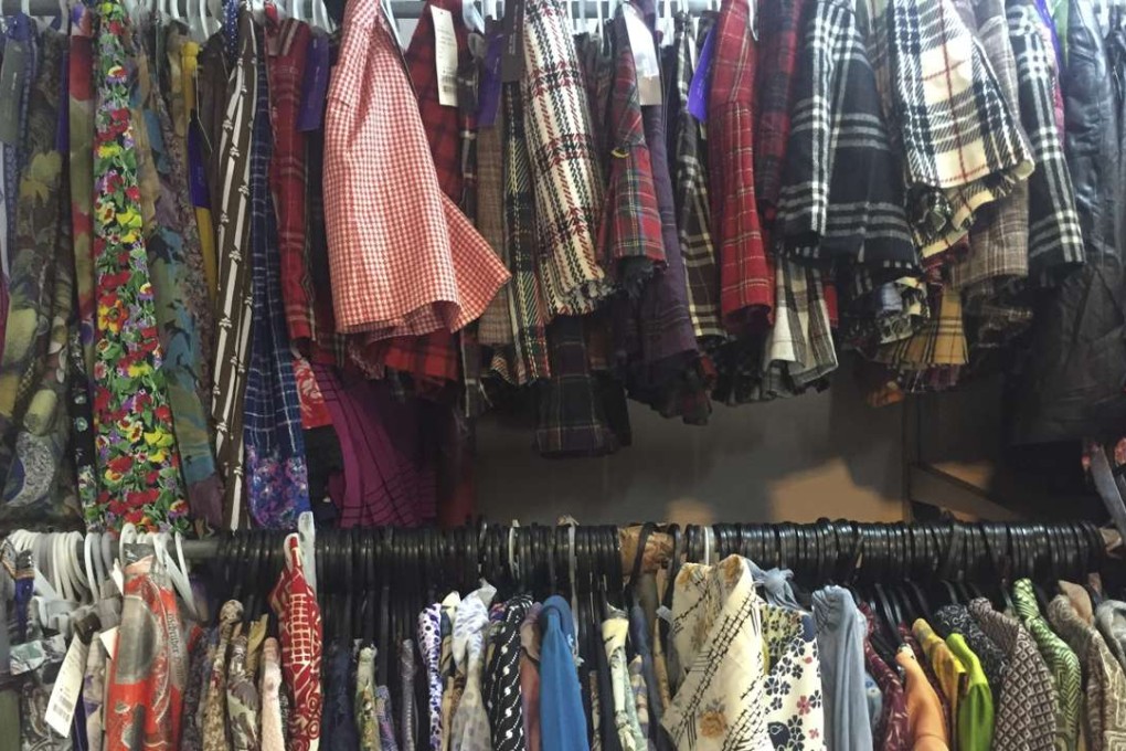 Second-hand clothing on the racks at Me and George. Photos: Sarah Stamp