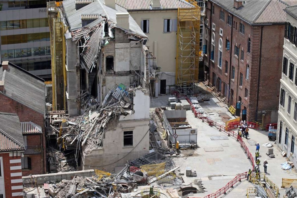 A wall and part of the roof of the former Married Inspectors’ Quarters collapsed in May. Photo: Felix Wong