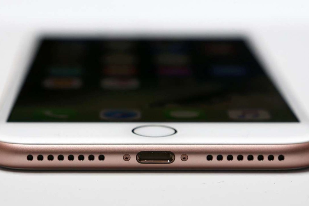 The Lightning connection on the Apple iPhone 7 is shown on display during an Apple media event in San Francisco, California. Photo: Reuters