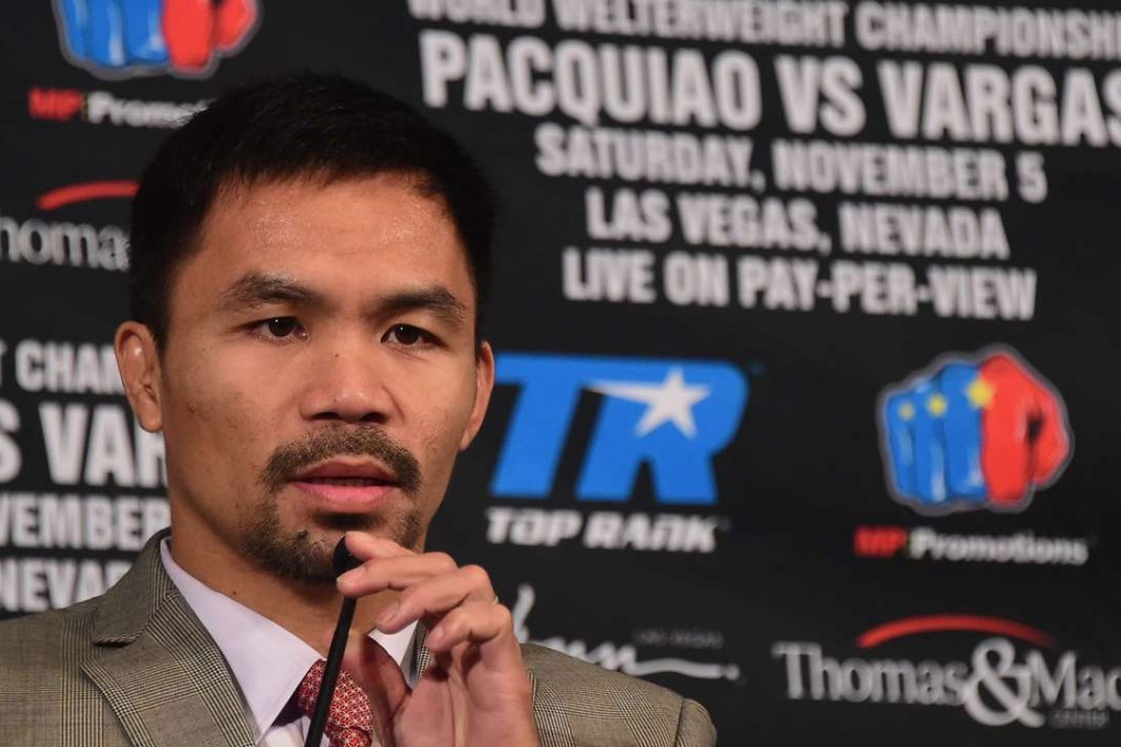 Manny Pacquiao has spoken about the prospect of a money-spinning rematch with retired American Floyd Mayweather Jnr. Photo: AFP