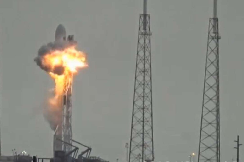 An explosion on the launch site of a SpaceX Falcon 9 rocket. Photo: Reuters
