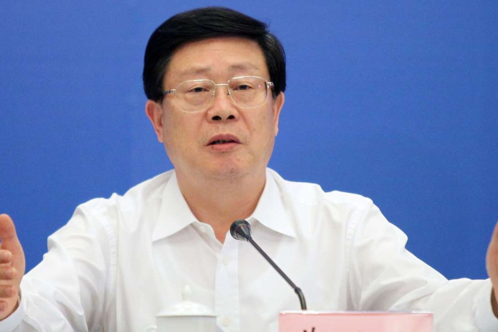 Huang Xingguo, mayor and acting Communist Party secretary of Tianjin, speaks to the media about the blast in Tianjin, on August 19, 2015. Photo: Simon Song