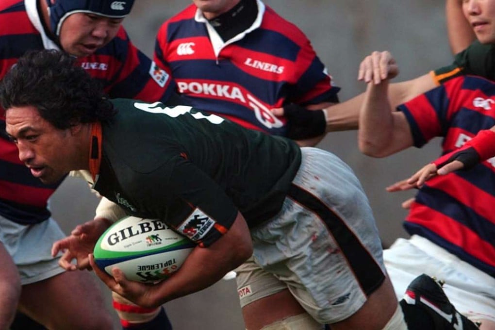 Filo Tiatia playing for Japan Top League side Toyota Verblitz in 2004. Photo: Kyodo