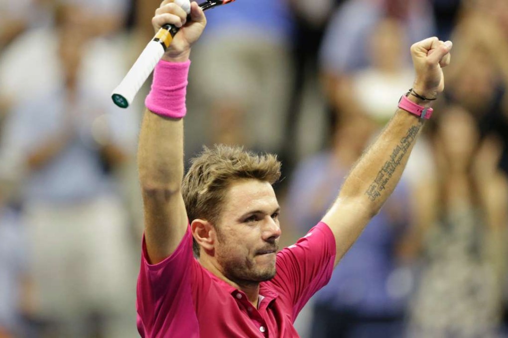 Stan Wawrinka of Switzerland celebrates his victory over Novak Djokovic of Serbia in the US Open final. Photo: AFP