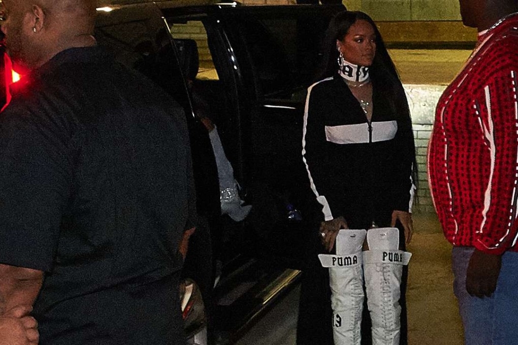 Rhianna outside the Fenty x Puma pop-up shop opened to coincide with New York Fashion Week. Photo: AP