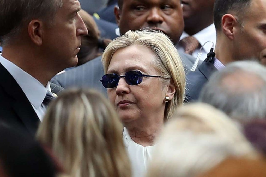 Democratic presidental nominee Hillary Clinton attends a September 11 memorial in New York City, before falling ill and leaving the event. Photo: AFP