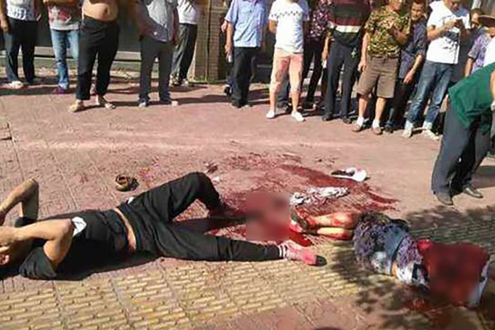 The aftermath of the brawl in Leshan. Photo: Thepaper.cn