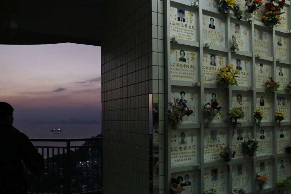A wall of niches for cremated remains at a public columbarium. Hong Kong is fast running out of space to store its dead. Photo: AP