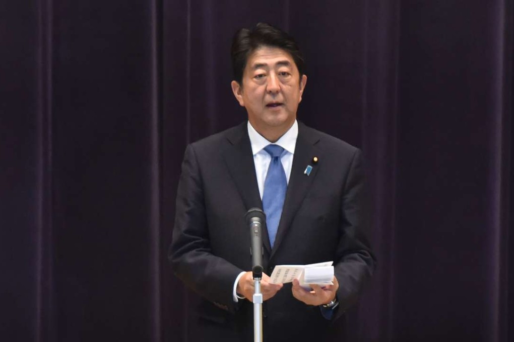 Japanese Prime Minister Shinzo Abe delivers a speech in Tokyo on September 12, 2016. Photo: AFP