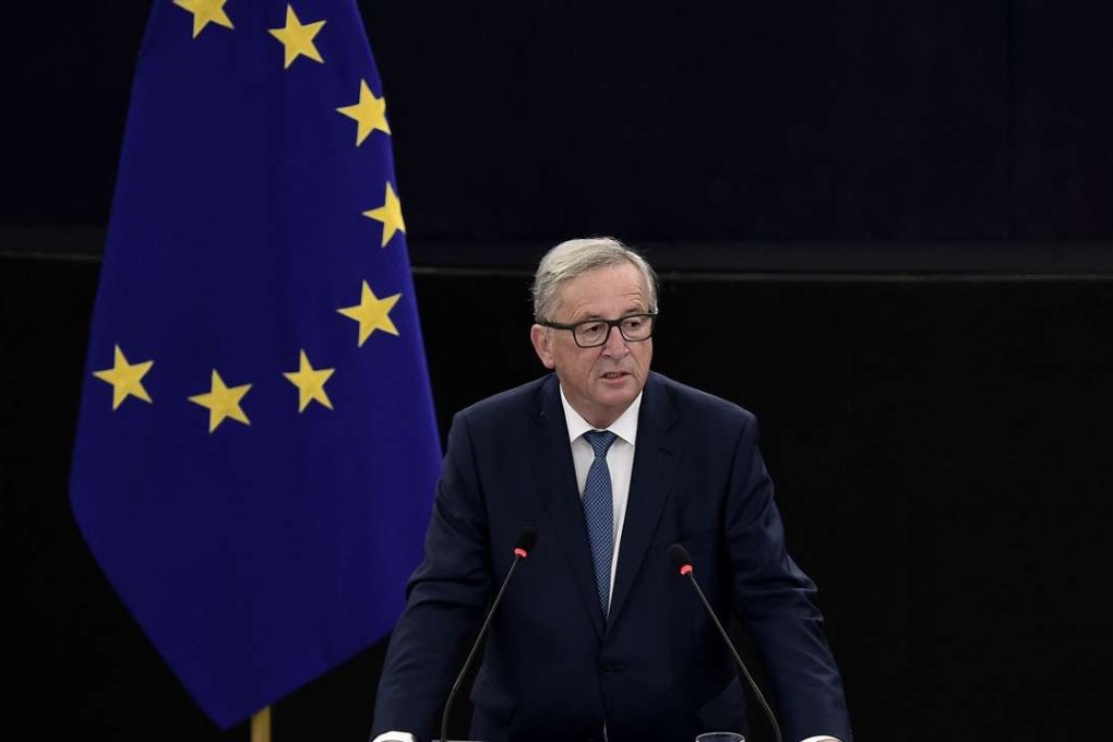 European Commission’s President Jean-Claude Juncker delivers his speech. Photo: AFP
