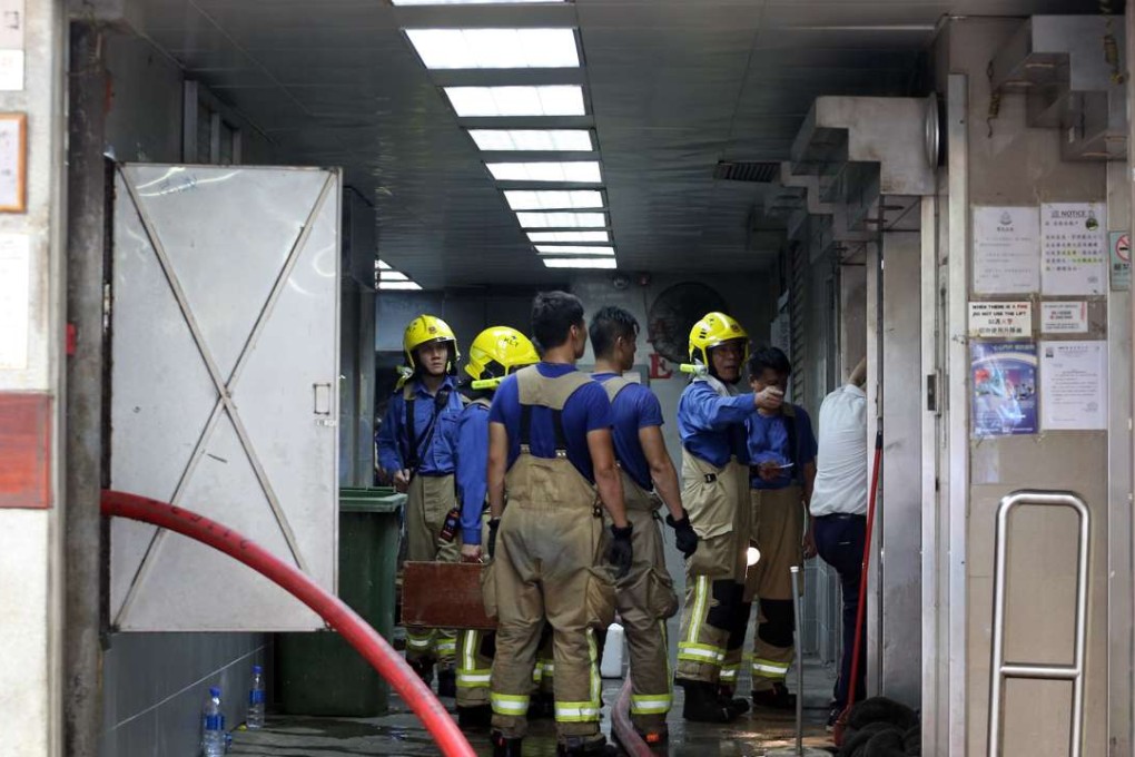 The third-alarm fire broke out at Cheong Fat Factory Building in July. Photo: Felix Wong