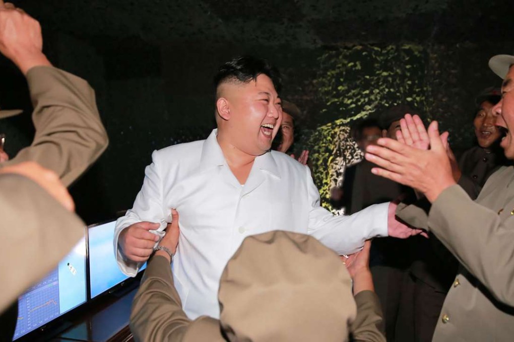 North Korean leader Kim Jong-un appears delighted at the test firing of a strategic submarine-launched ballistic missile. The country’s fifth nuclear test on September 9 was its biggest to date. Photo: AFP