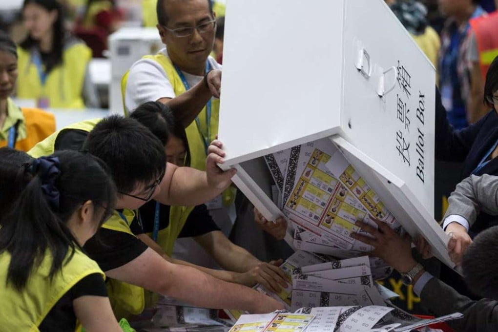 The ballots in question were cast in Hong Kong's Legislative Council elections earlier this month. Photo: Bloomberg