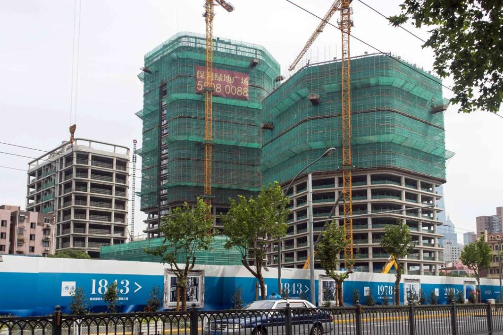 A housing construction site in Shanghai, which led gains in China’s home prices in August, with a 5.2 per cent monthly increase. Photo: AFP