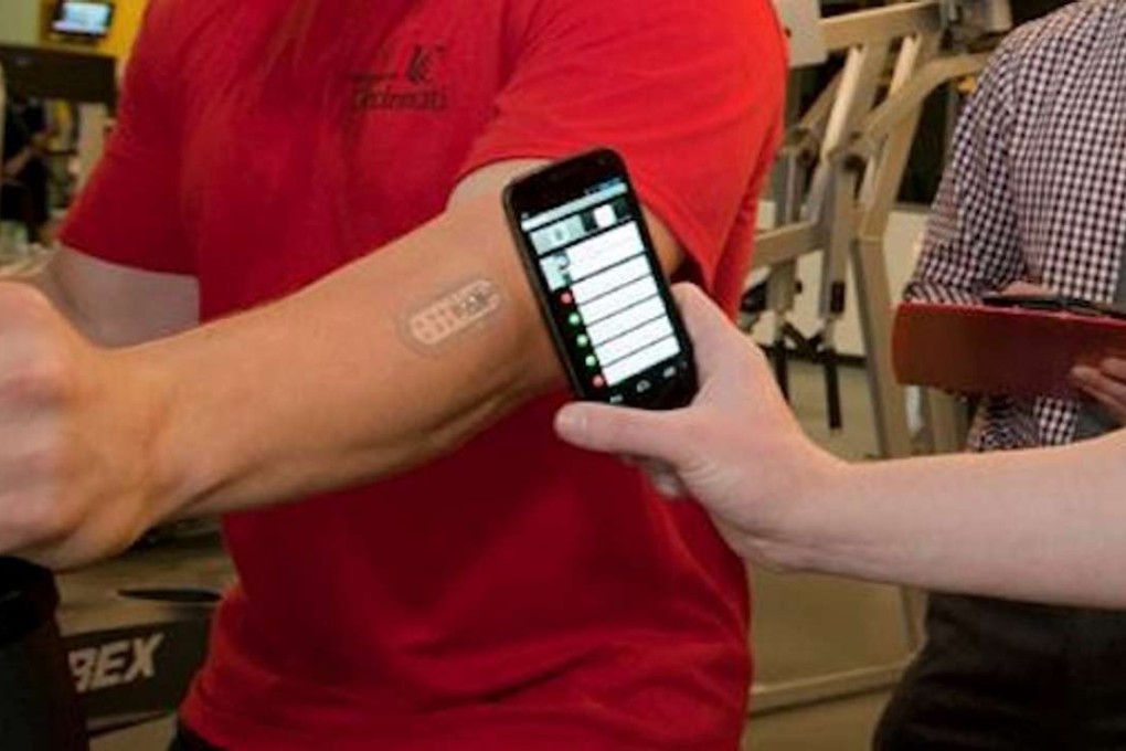 An Eccrine Systems sweat-sensing patch is put through its paces. Photo: Eccrine Systems