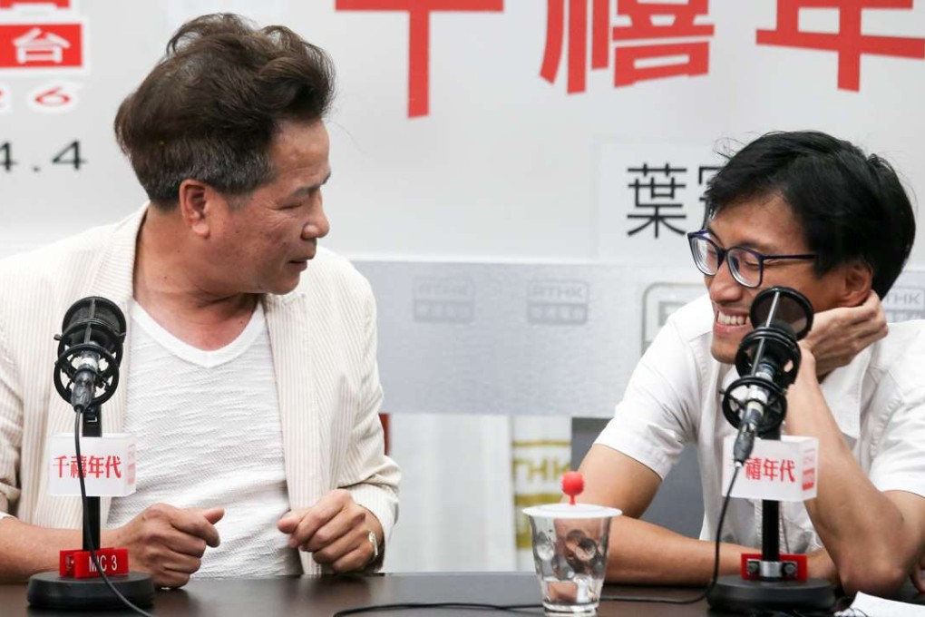 Leung Fuk-yuen, chairman of the Shap Pat Heung rural committee and newly elected lawmaker Eddie Chu Hoi-dick, attend a local radio debate on September 13, 2016. Photo: David Wong