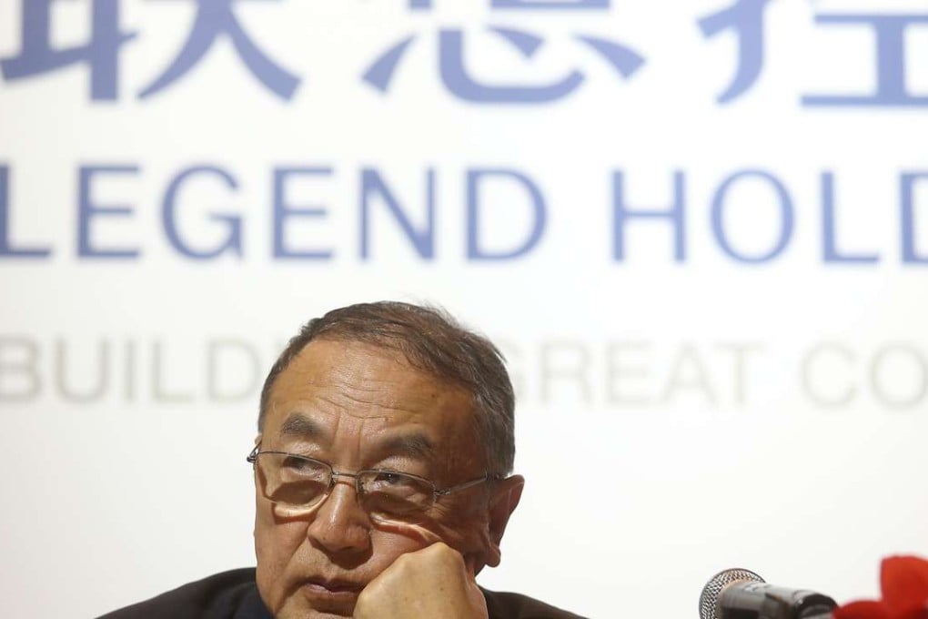 Legend Holdings chairman and executive director Liu Chuanzhi. Since listing in Hong Kong in June 2015, the company has lost half its value. Photo: K. Y. Cheng